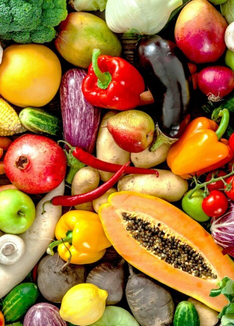 Buntest Gemüse und Obst