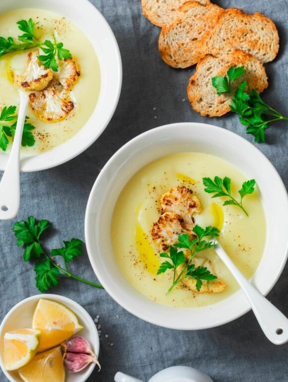 Blumenkohl Suppe vegan mit Kohlrabi