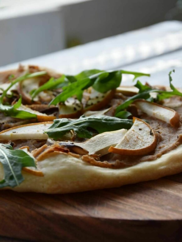 Flammkuchen mit Maronencreme & Pilzen