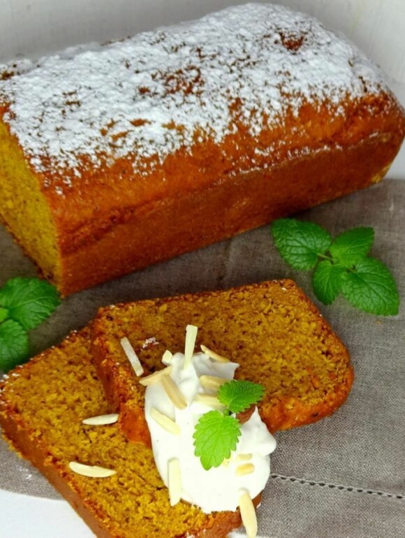 Kürbiskuchen vegan - mit Zitronen-Vanille-Creme