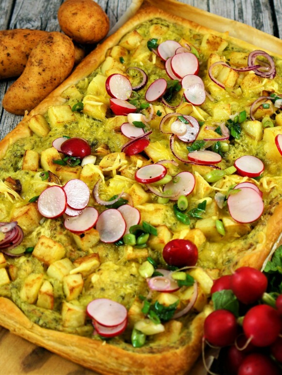 Vegane Frühlingspizza