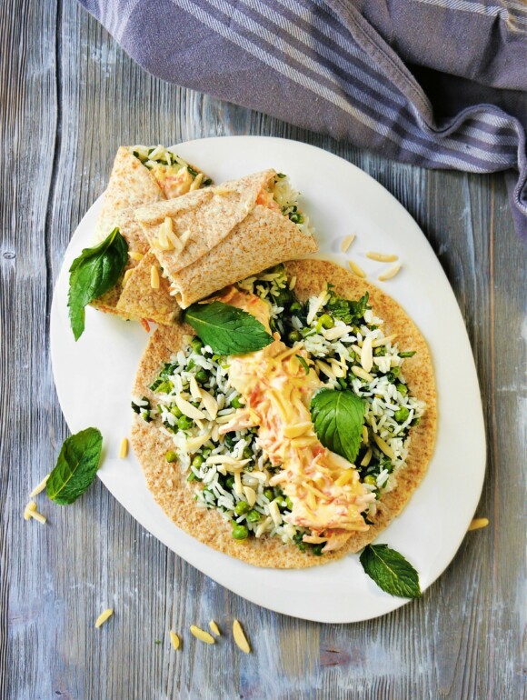 Vegane Reiswraps mit Möhren-Frischegenusscreme