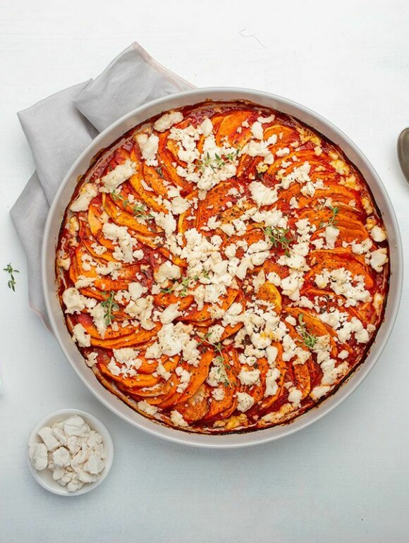 Kürbisauflauf vegan mit Hirtengenuss