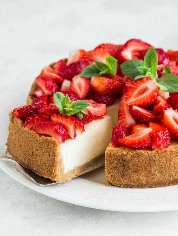 Veganer Erdbeer Cheesecake