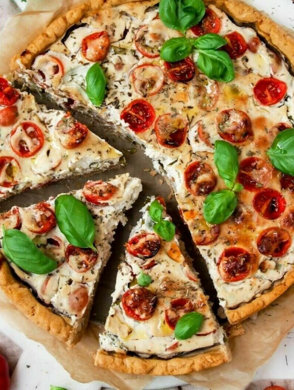 Tomaten-Lauch-Quiche vegan