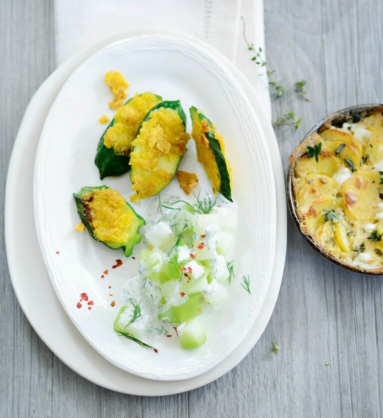 Kartoffel-Zucchini-Auflauf vegan - Knuspriges Kartoffelgratin