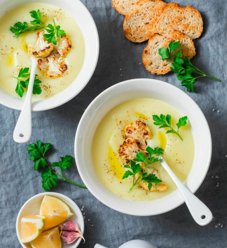 Blumenkohl Suppe vegan mit Kohlrabi