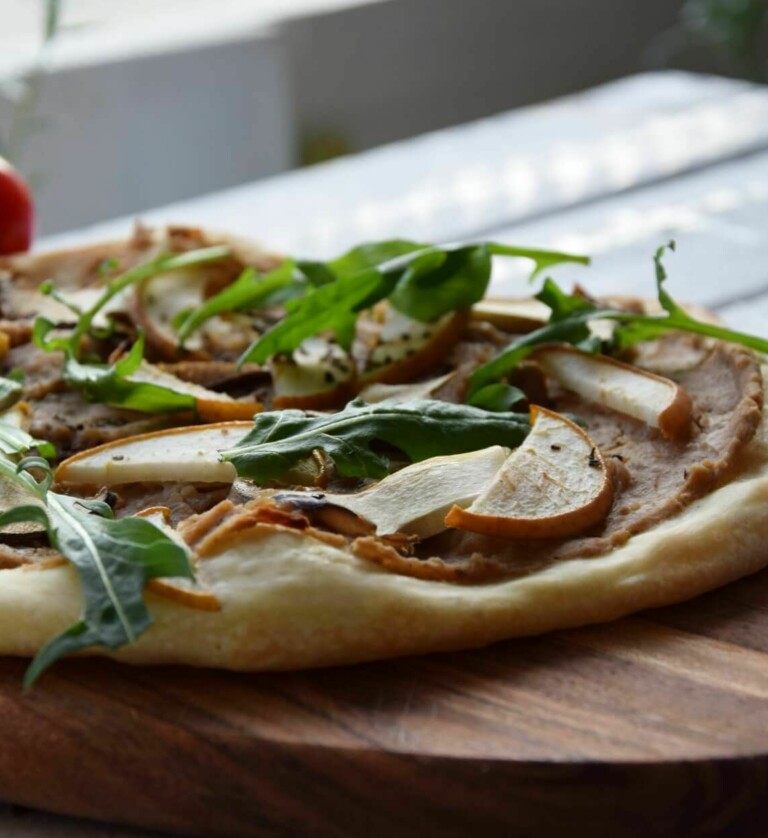 Flammkuchen mit Maronencreme & Pilzen