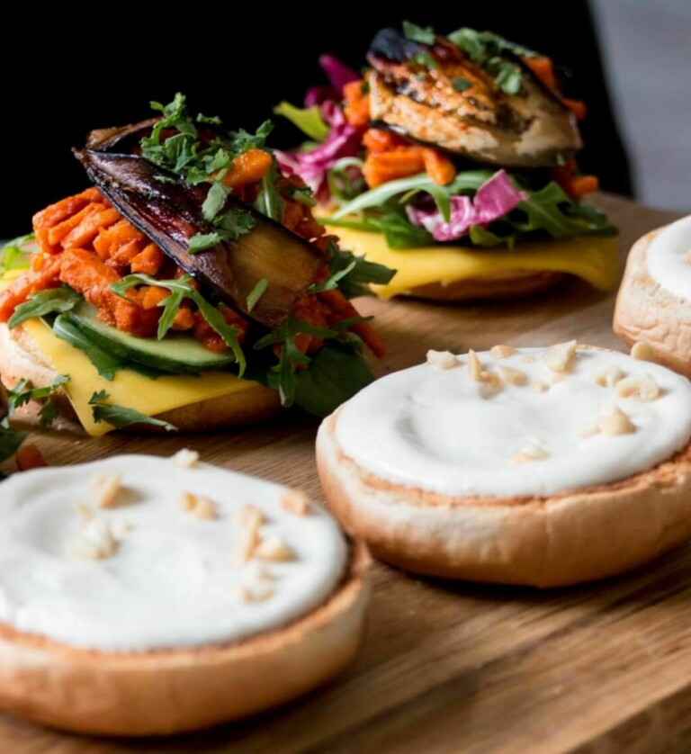 Auberginen Burger vegan - Mit Sweet Potato