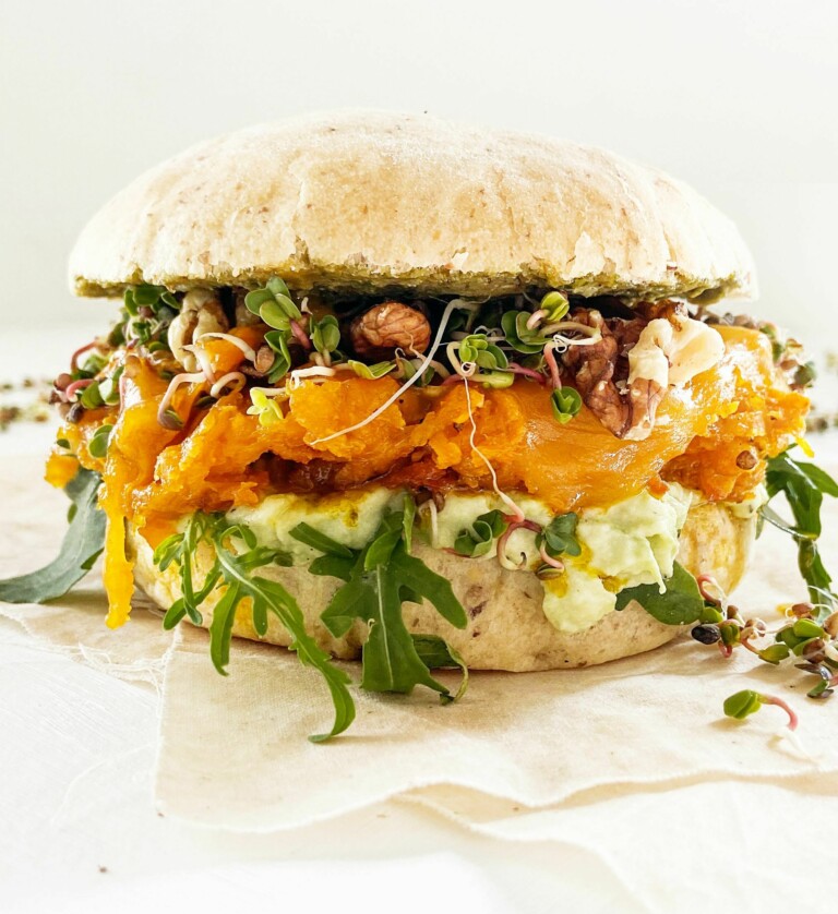 Süßkartoffel Rucola Avocado Burger
