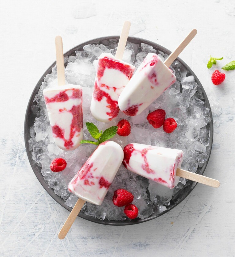 Vegane Himbeer Cheesecake Popsicles