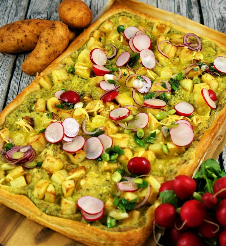 Vegane Frühlingspizza