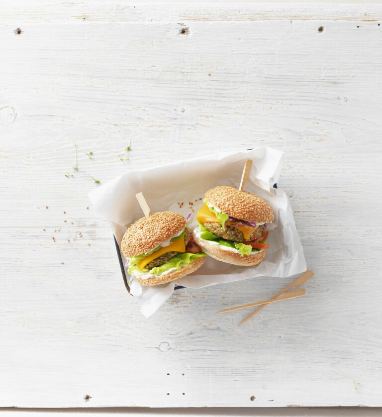 Burger mit Kichererbsen-Patty