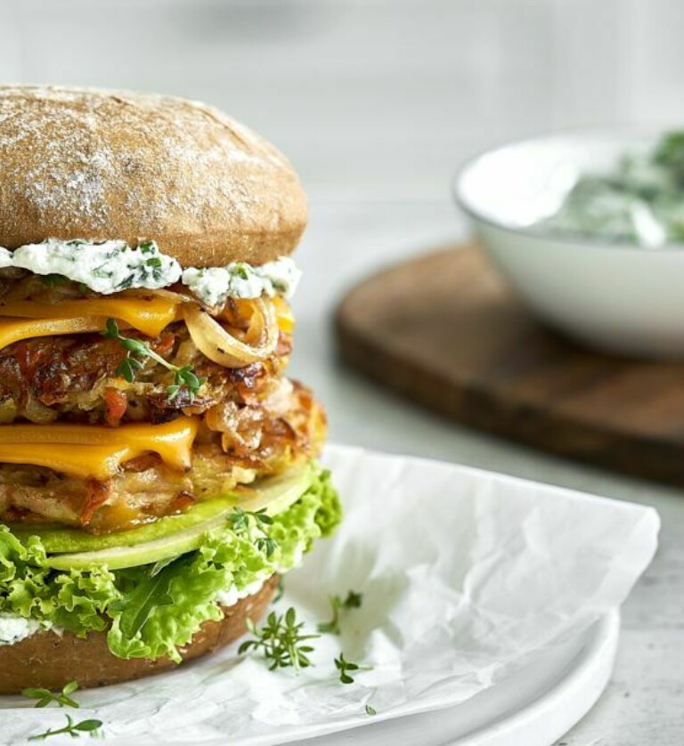 Cheeseburger mit Rösti