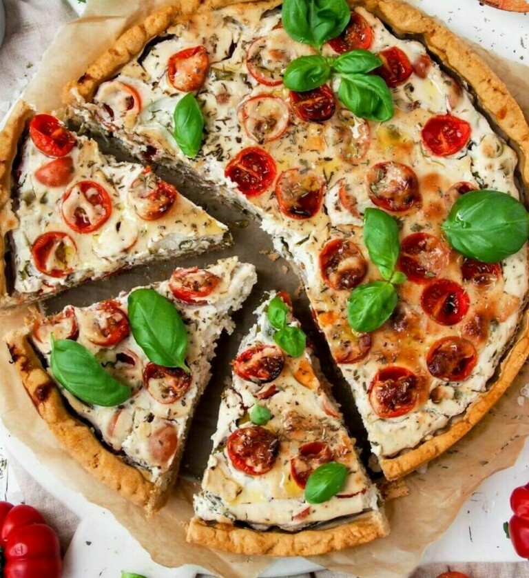 Tomaten-Lauch-Quiche vegan