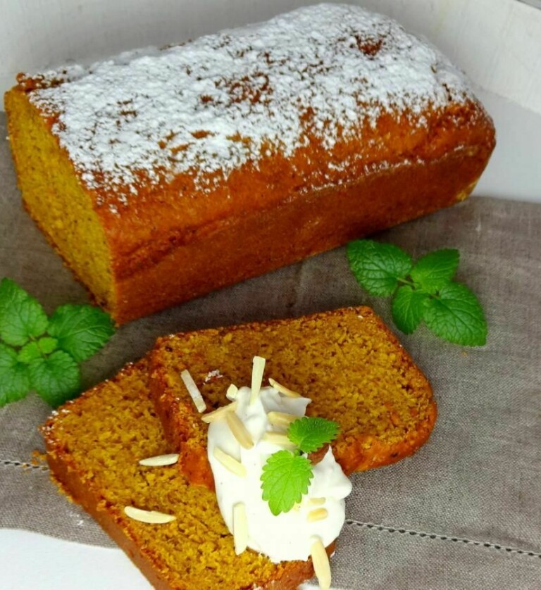 Kürbiskuchen vegan - mit Zitronen-Vanille-Creme