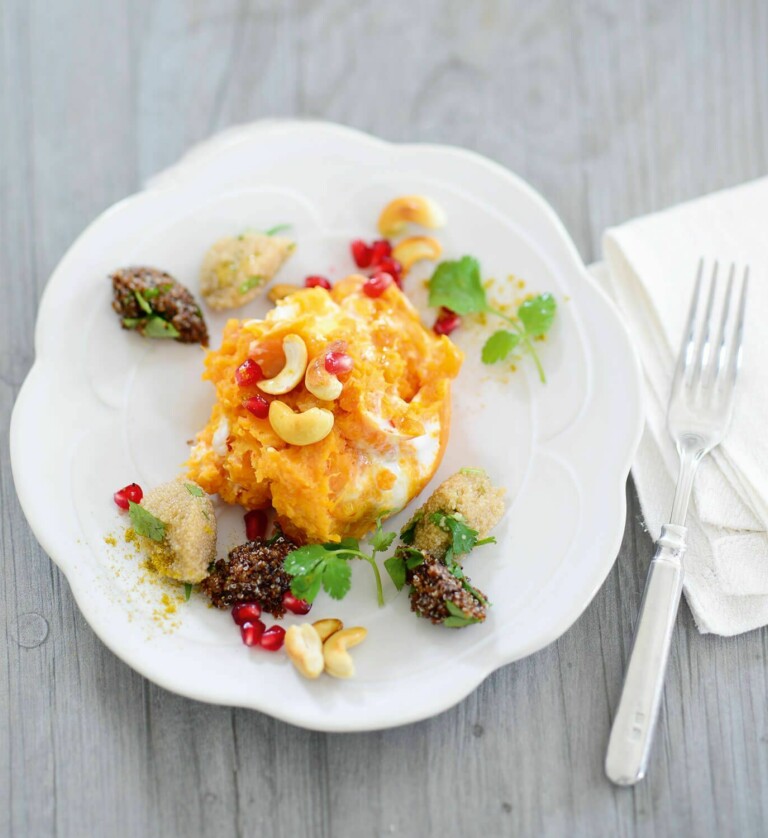 Süßkartoffelpüree vegan mit Amaranth