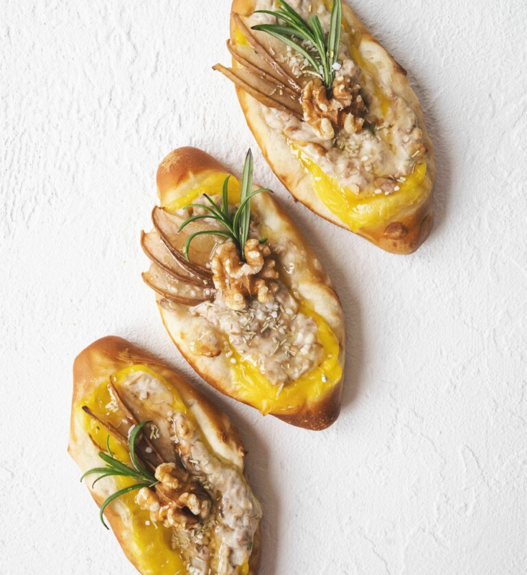 Birne-Walnuss-Schiffchen vegan