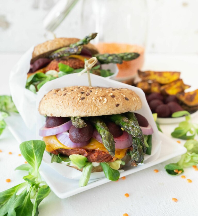 Spargel Burger